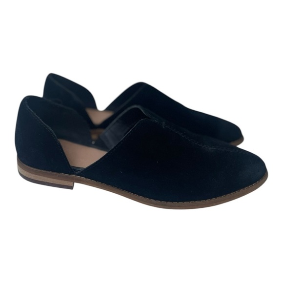 Frye And Co Women’s Fenn Dorsay Black Suede Pointed Toe Flats - Picture 1 of 9